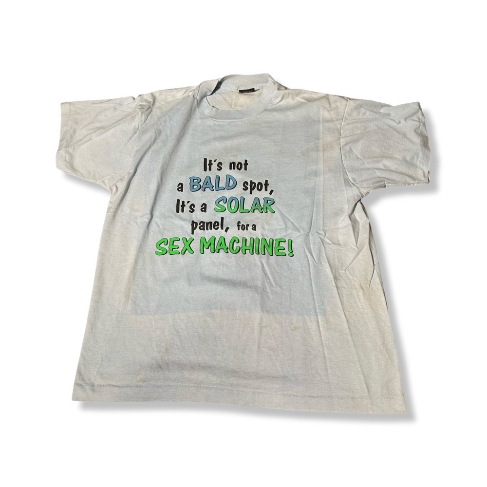 Vintage 90s Best Graphic Tee Mens XL Blue Excellent Solar Panel Humor Preowned